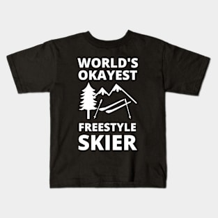 World's Okayest Freestyle Skier - Freestyle Skiing Kids T-Shirt